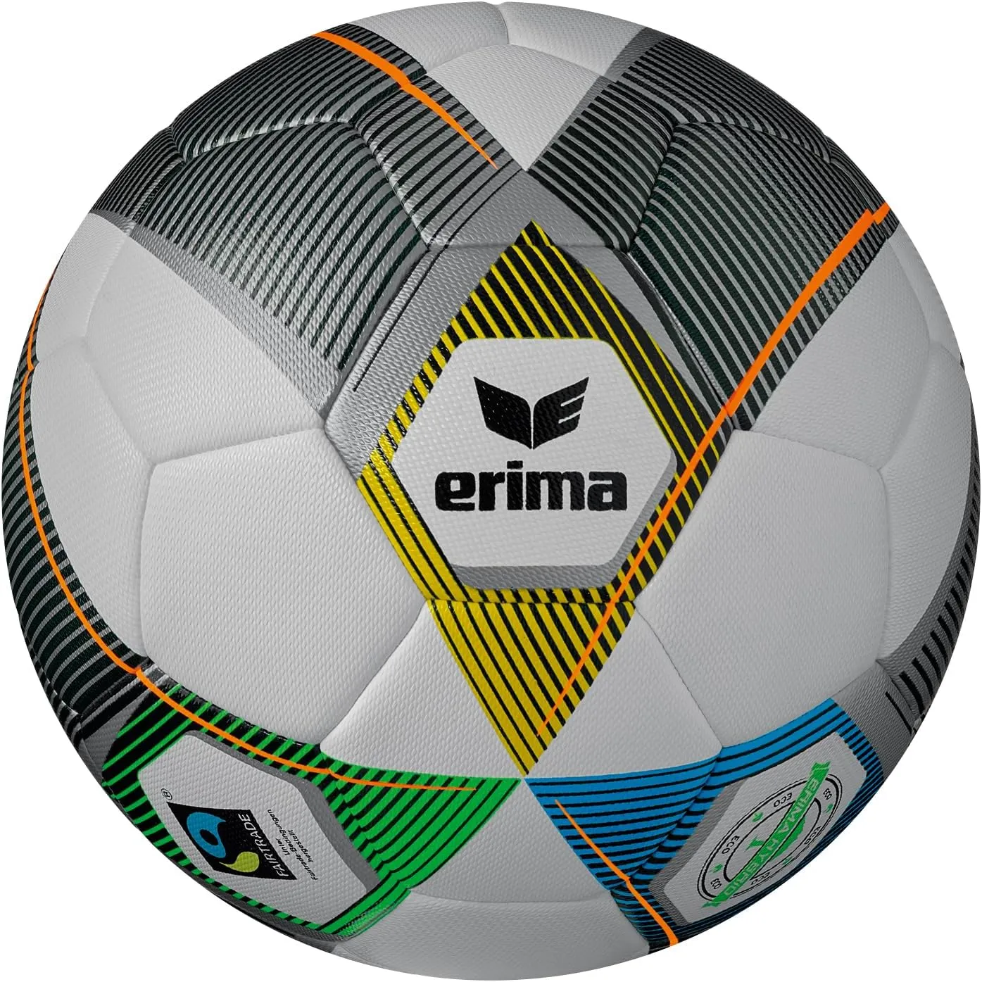 Unisex- Adult Football Hybrid Eco, Silver/Navy, 5