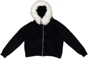 Unisex Zip Up Hoodie Men Fur Hood Jacket Grunge 2000s Lightweight Vintage Cropped Sweatshirt Y2k Streetwear