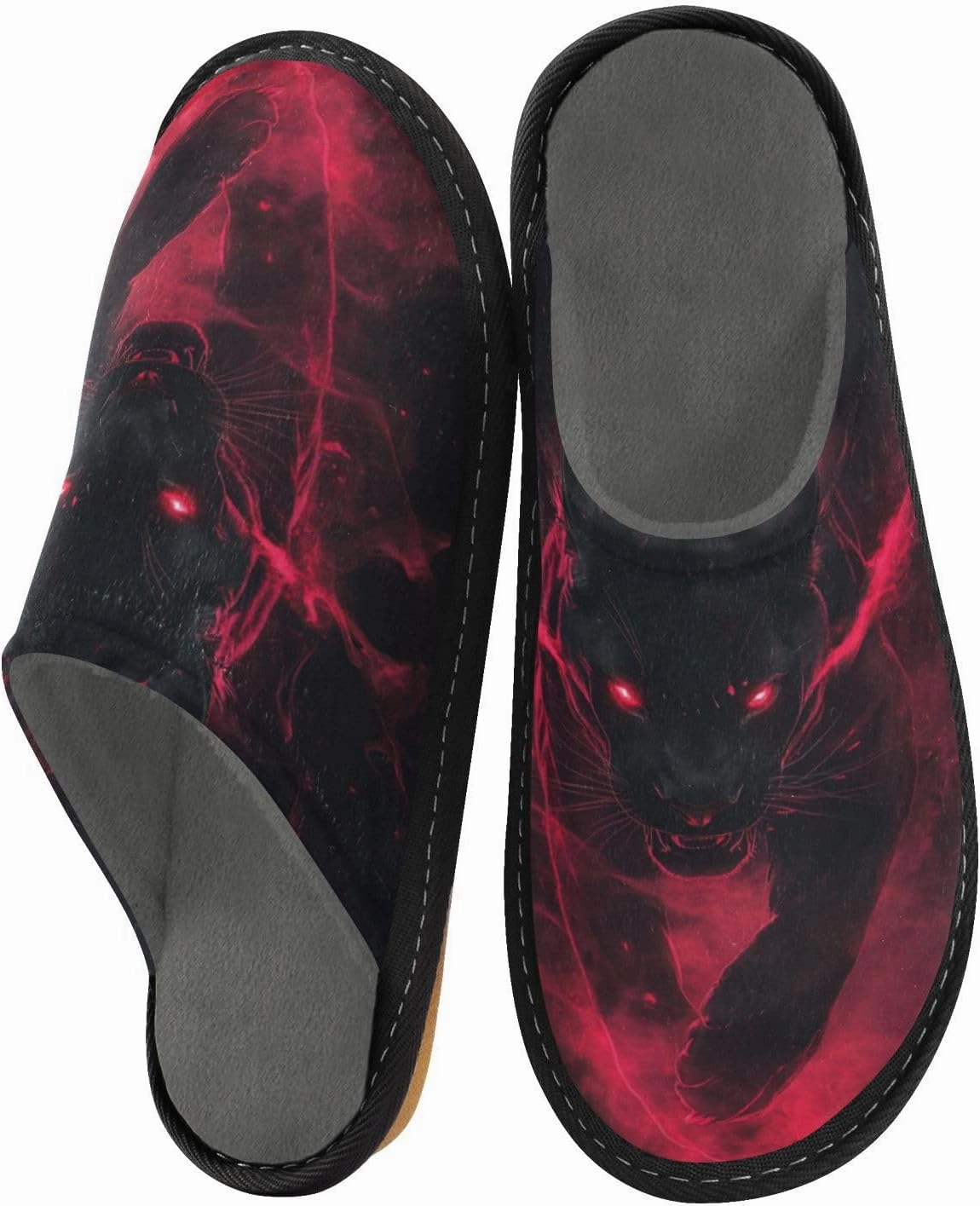 Unisex Womens Mens Zombie Skull House Slippers Comfy Warm Plush Slip-On Felt Cozy Memory Home Slippers Indoor Outdoor Fall Winter Home Shoes