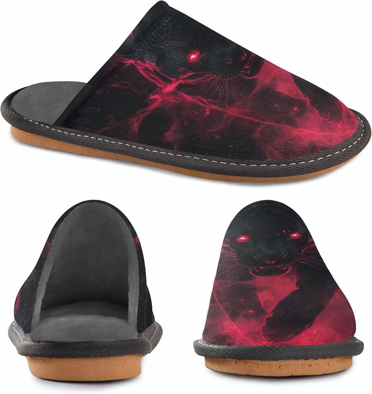 Unisex Womens Mens Zombie Skull House Slippers Comfy Warm Plush Slip-On Felt Cozy Memory Home Slippers Indoor Outdoor Fall Winter Home Shoes