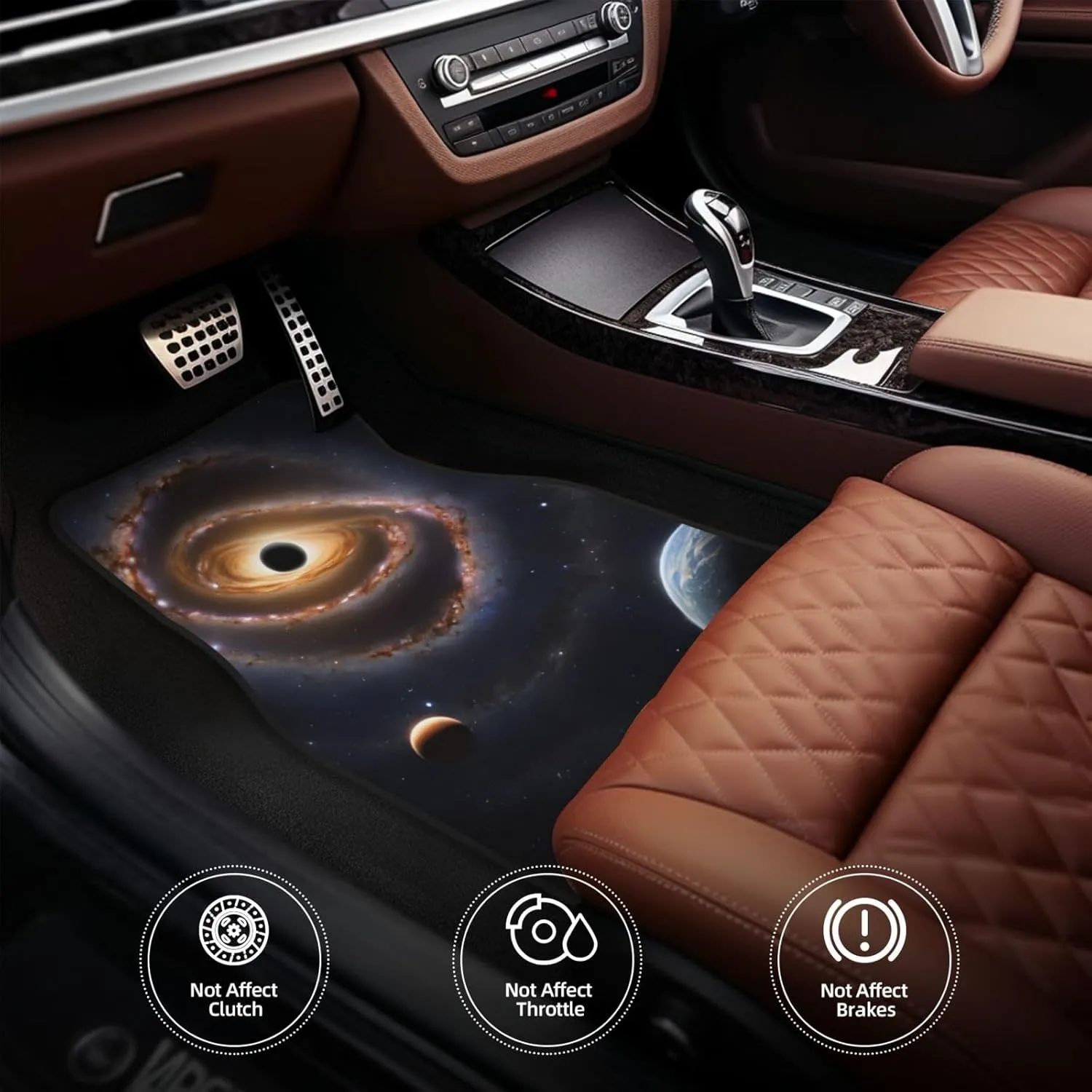 Universal Car Floor Mats Set of 4 Beautiful Galaxy - Anti-Slip Water Repellent Neoprene Car Mat (Front   Rear) Auto Foot Mats for Car SUV Truck Van