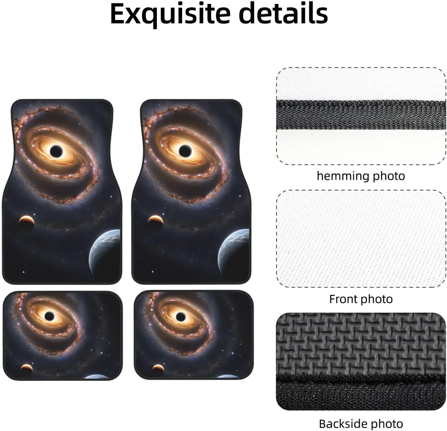 Universal Car Floor Mats Set of 4 Beautiful Galaxy - Anti-Slip Water Repellent Neoprene Car Mat (Front   Rear) Auto Foot Mats for Car SUV Truck Van