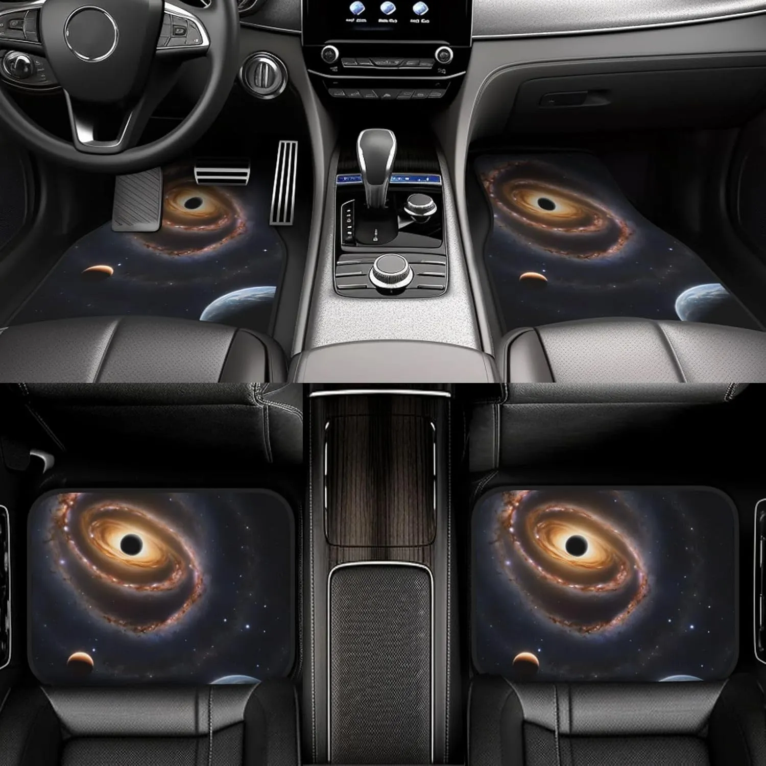 Universal Car Floor Mats Set of 4 Beautiful Galaxy - Anti-Slip Water Repellent Neoprene Car Mat (Front   Rear) Auto Foot Mats for Car SUV Truck Van