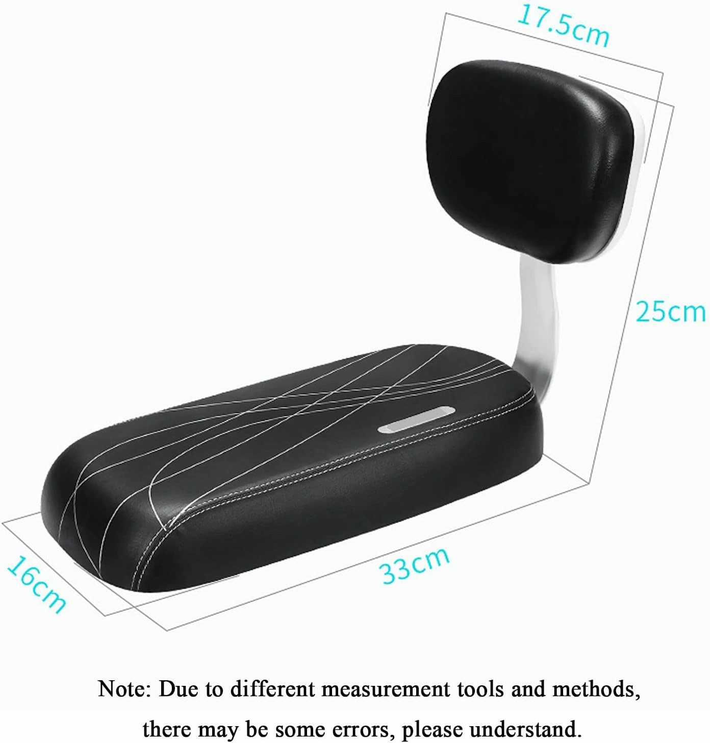 Universal Bicycle Rear Seat Cushion, Bike Carrier Children Back Seat Seat Pad, PU Leather Soft Cushion Rear Rack Seat