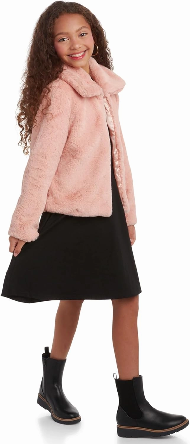 URBAN REPUBLIC Girls' Bolero Jacket - Stylish Cropped Faux Fur Bolero Cardigan - Fashion Outerwear Jackets for Girls (7-14)