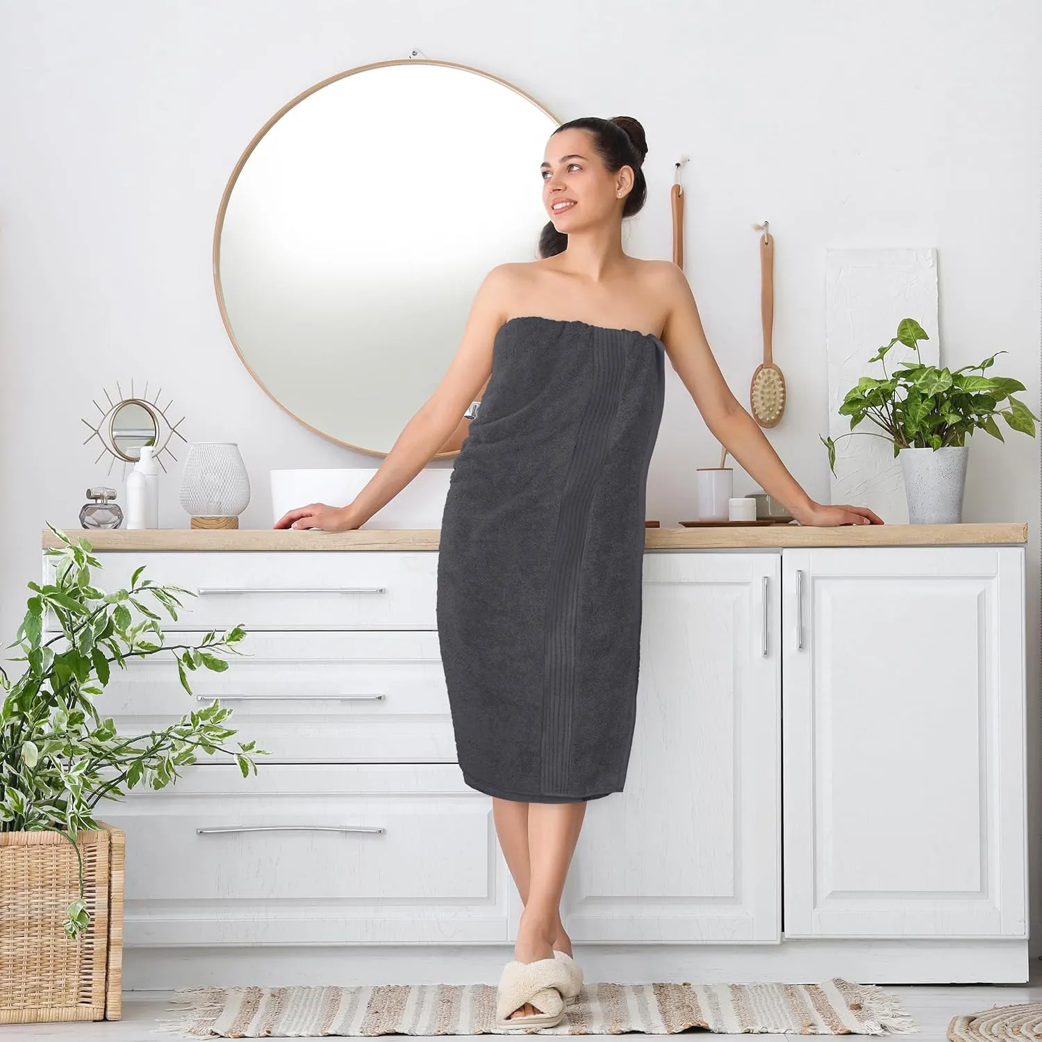 Utopia Towels - Luxurious Jumbo Bath Sheet - 600 GSM 100% Cotton Highly Absorbent and Quick Dry Extra Large Bath Towel - Super Soft Hotel Quality Towel (35 x 70 Inches, Grey) (8 Pack)
