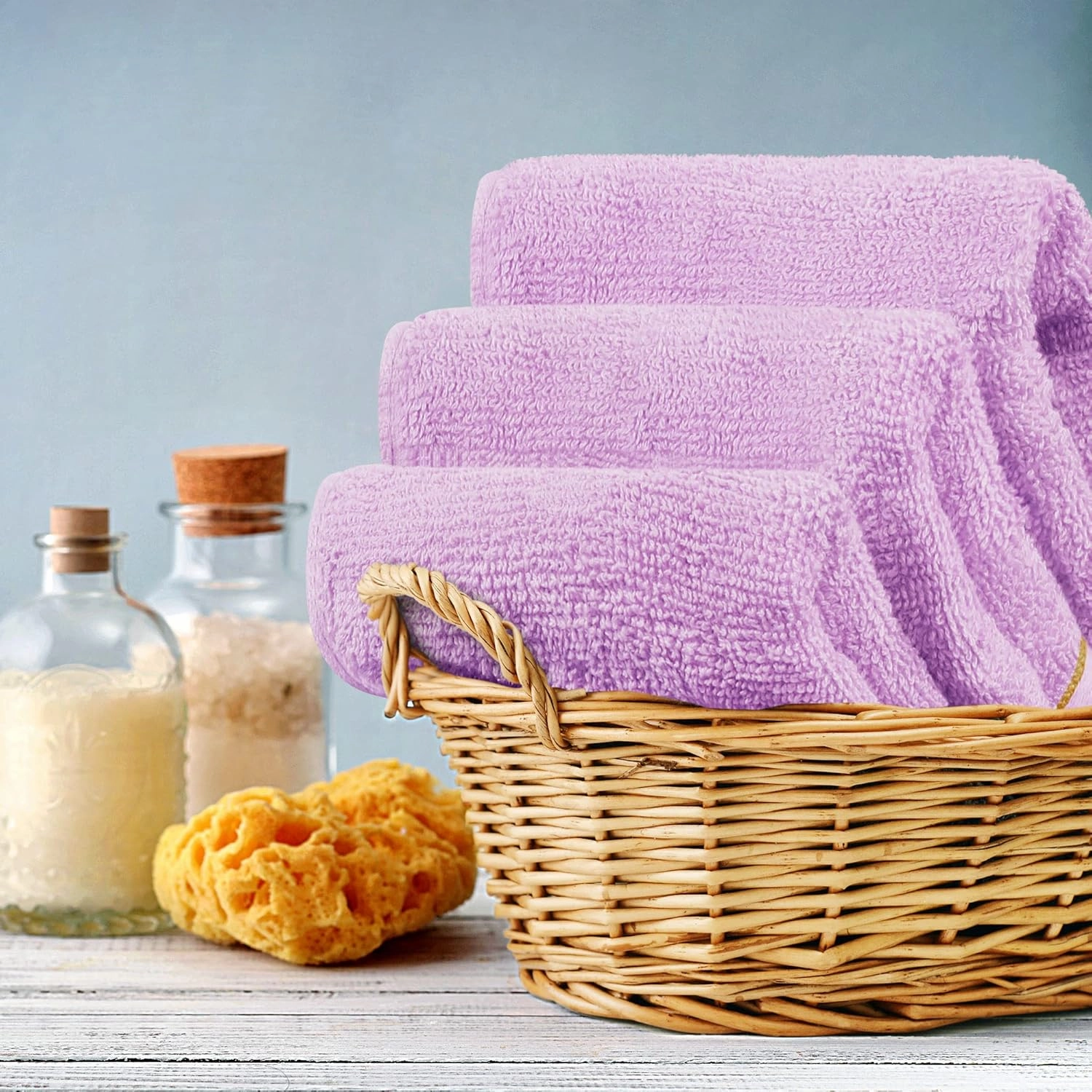 Utopia Towels - Luxury Wash Cloths Set (12 x 12 Inches) 600 GSM 100% Cotton Ring Spun, Highly Absorbent and Soft Feel Washcloths for Bathroom, Spa, Gym, and Face Towel (Lavender) (216 Pack)