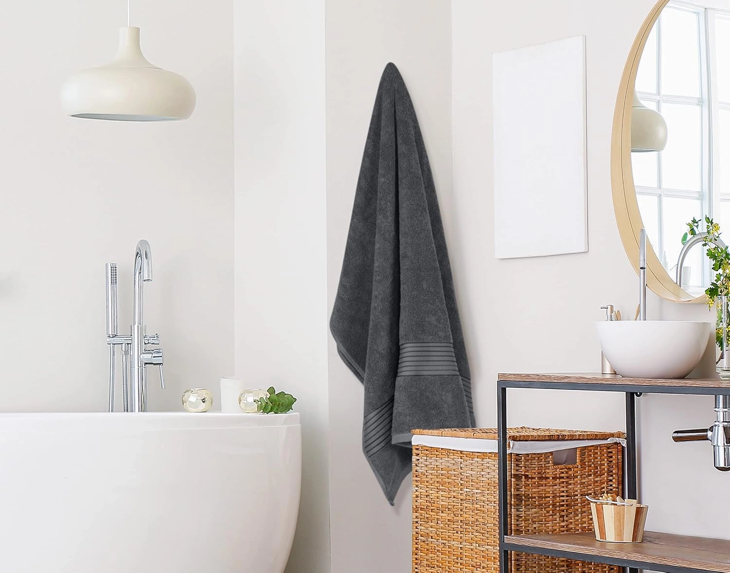Utopia Towels Extra Large Bath Sheets 2 Pack, 35 by 70 Inches,100% Cotton Highly Absorbent & Quick Dry Bath Towel for Adults, Super Soft Towel, Grey