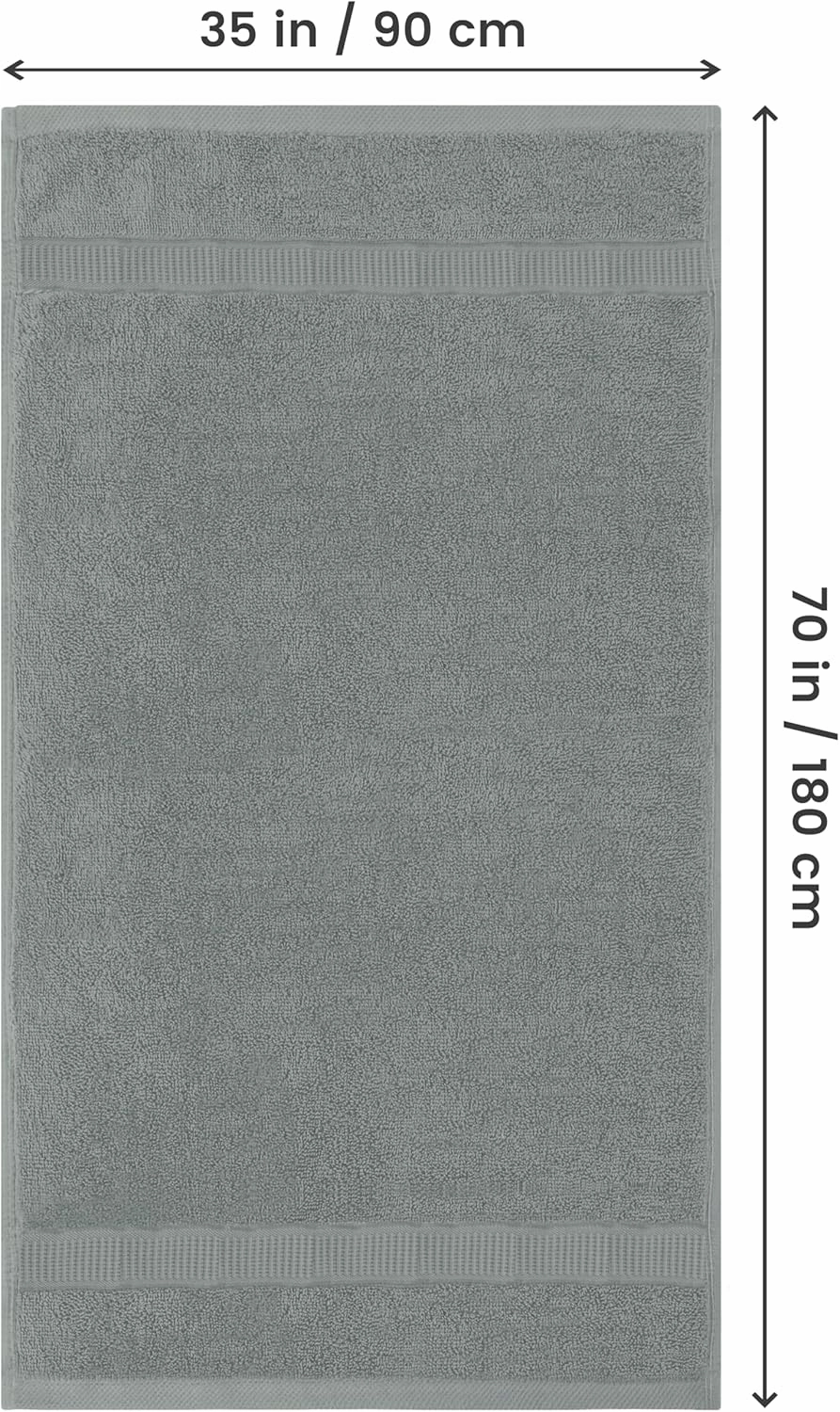 Utopia Towels Luxurious Jumbo Bath Sheet 2 Piece, 600 GSM, 35 by 70 Inches, 100% Ring Spun Cotton, Highly Absorbent and Quick Dry Extra Large Bath Towel, Super Soft Towel, Cool Grey