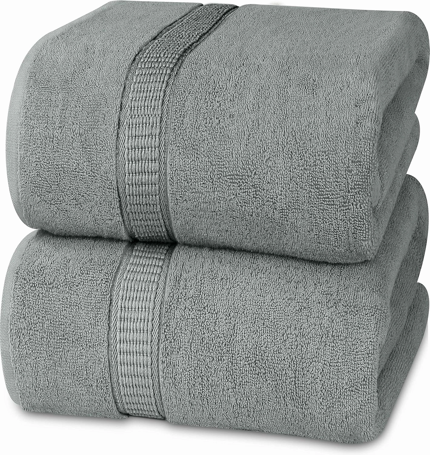 Utopia Towels Luxurious Jumbo Bath Sheet 2 Piece, 600 GSM, 35 by 70 Inches, 100% Ring Spun Cotton, Highly Absorbent and Quick Dry Extra Large Bath Towel, Super Soft Towel, Cool Grey
