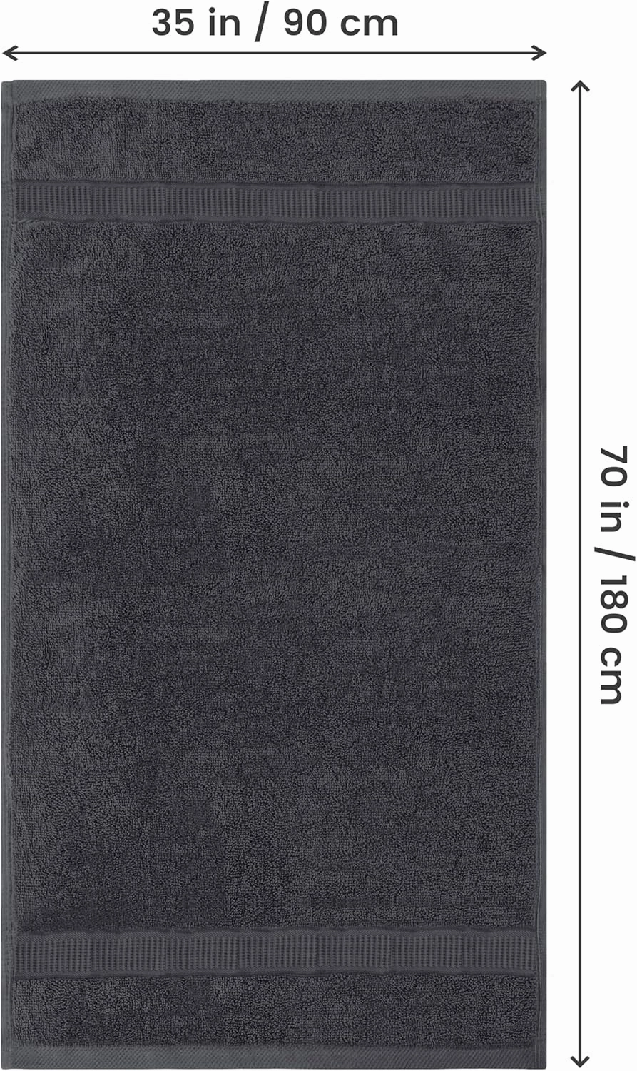 Utopia Towels Luxurious Jumbo Bath Sheet 2 Piece, 600 GSM, 35 by 70 Inches, 100% Ring Spun Cotton, Highly Absorbent and Quick Dry Extra Large Bath Towel, Super Soft Towel, Grey
