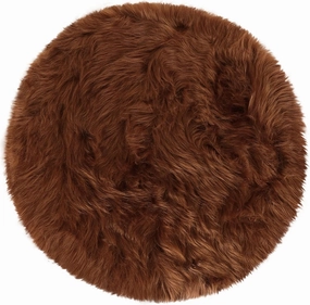 uxcell Faux Fur Round Rug,Fluffy Area Mat,Fluff Rugs for Bedroom Floor Sofa Living Room 3 x 3 Feet Brown
