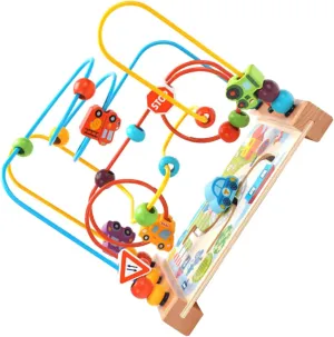 Vaguelly 1pc Funny Round Bead Toy for Boys and Girls Educational Wooden Beaded Plaything for Early Learning Safe Non- Material for Birthday and Family Activities