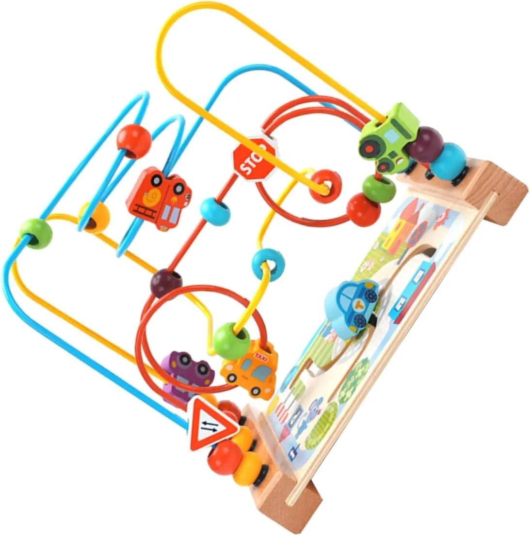 Vaguelly 1pc Funny Round Bead Toy for Boys and Girls Educational Wooden Beaded Plaything for Early Learning Safe Non- Material for Birthday and Family Activities