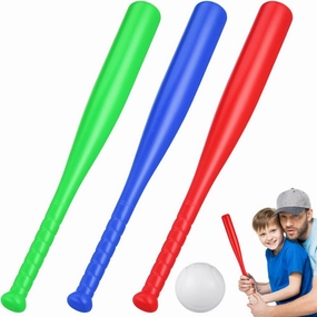 Vaguelly Kid Plastic Baseball Toy Kit, 6 Pcs Baseball and Bat, Outdoor Game Toy Set for Backyard Games & Partie