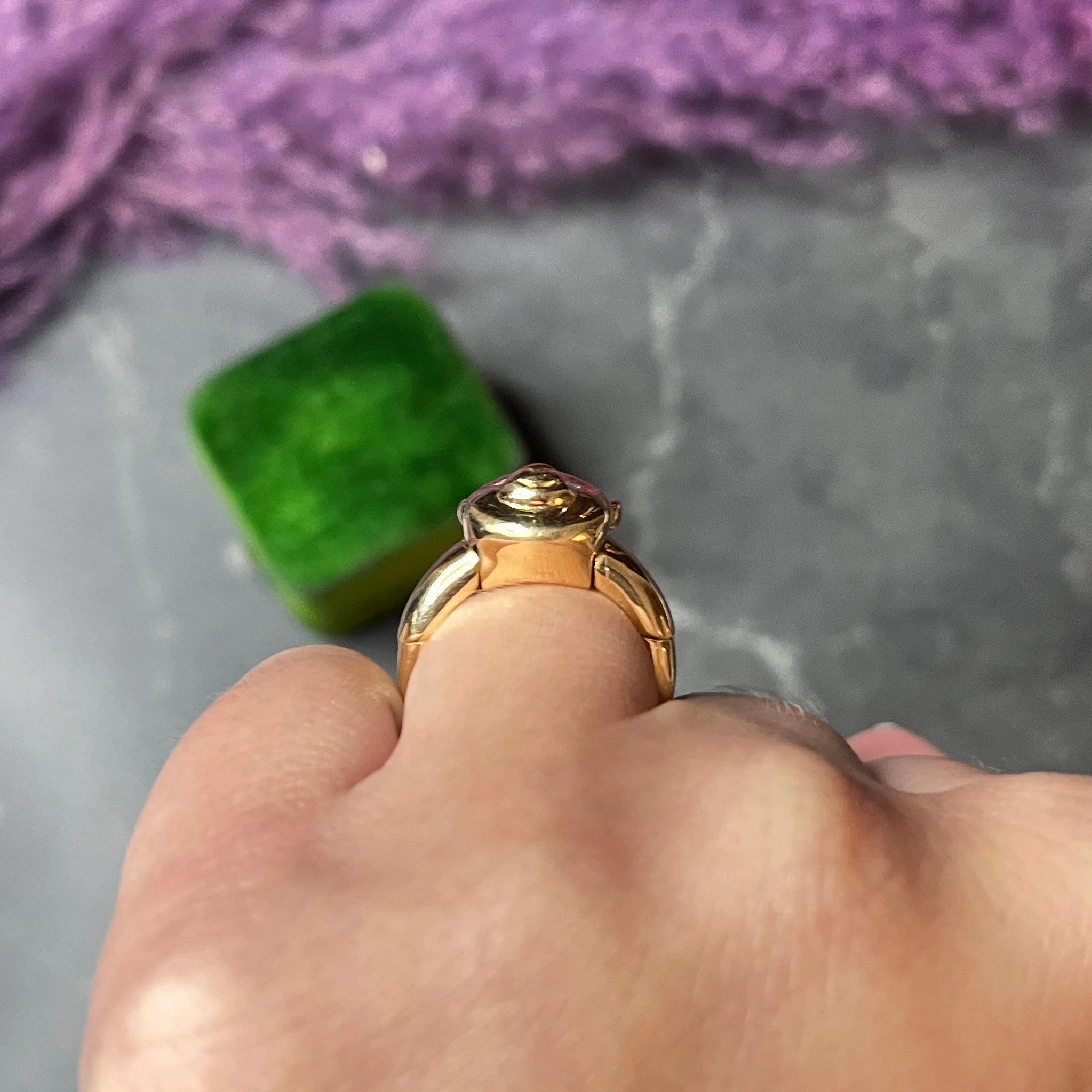 Van Cleef & Arpels French Diamond 18 Karat Yellow Gold Vintage Teddy Bear Convertible Pendant To Band Ring