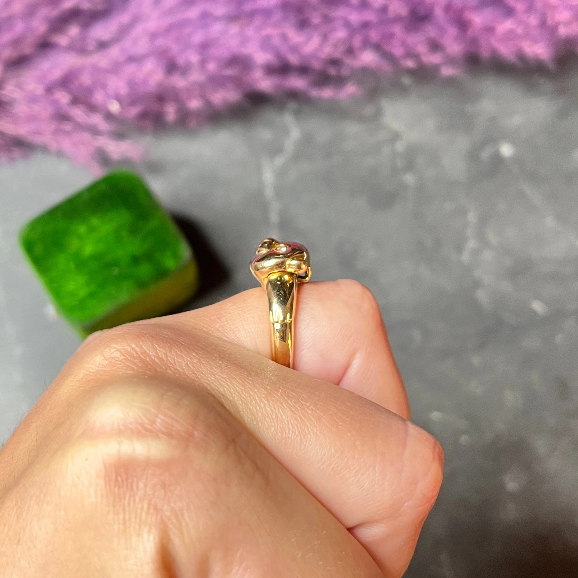 Van Cleef & Arpels French Diamond 18 Karat Yellow Gold Vintage Teddy Bear Convertible Pendant To Band Ring