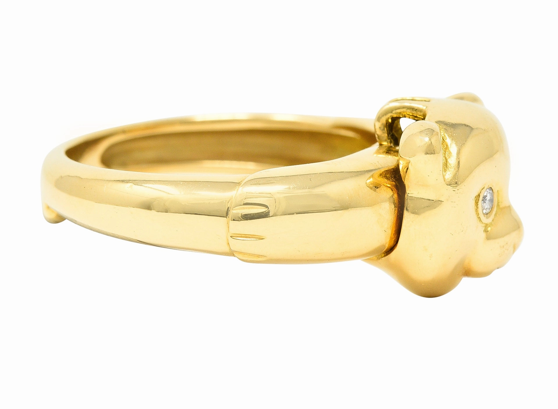Van Cleef & Arpels French Diamond 18 Karat Yellow Gold Vintage Teddy Bear Convertible Pendant To Band Ring