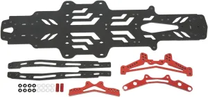 VBESTLIFE 1:10 Scale RC Car Chassis Kit, Aluminum Alloy Accurate Carbon Fiber Flexible Bottom Plate Set Vehicle 1/10 Accessories for RMX2.0S RRX2.0S (Black)