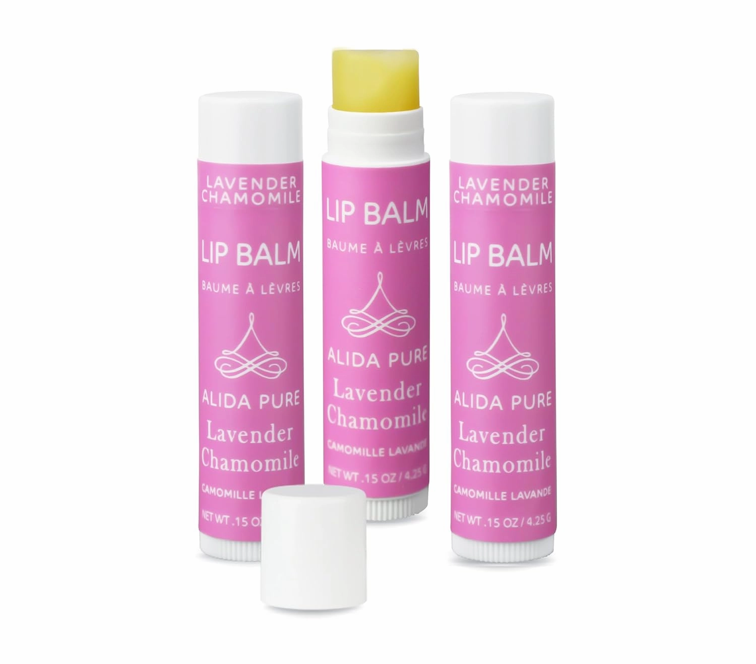 Vegan Lip Balm by PURE   SIMPLE Lavender Chamomile Lip Balm Collection, Cruelty Free Chapstick, Moisturize Dry, ed, or Chapped, Lips, 5 Tube Set.