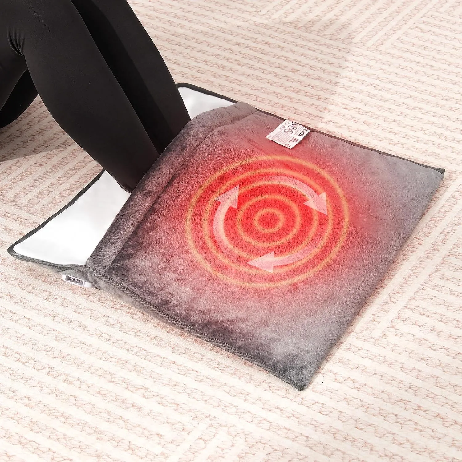 VEVOR Electric Heated Foot Warmer, King Size Ultra-Soft Flannel Heating Pad for Feet with Timer and 6 Heat Level for Bed Office Under Desk, 21.5" x 19.0" Feet Warmers Washable for Back, Waist, Abdomen