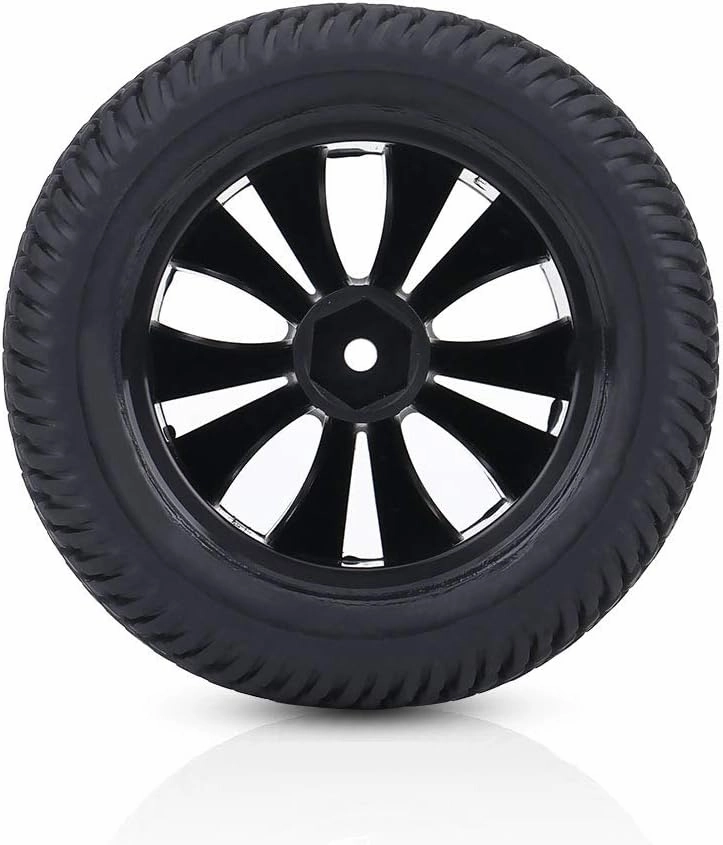 VGEBY 2Pcs RC Car Tires, Rubber Tires Crossing Tyre with Plastic Hubs for 1:12 RC Car Racing Car Truck Deformation Model Supplies Plastic Tires Rc Car