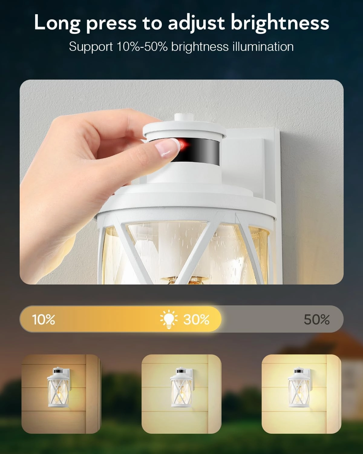 VIANIS Motion Lights for Outside, 2 Pack Outdoor Light Fixtures with Motion Sensor, White Exterior Lighting Fixtures Dusk to Dawn, Waterproof, Anti-Rust Outside Lights for House, Porch,Doorway