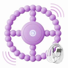 Vibrating Sensory Chew Toy - Dual Effect: Teether Teething Toys for Babies 3-6 6-12 8-18 Months, Sensory Toys for Kids with Autism&Toddler Travel Essential,1-2 Year Old Boys Girls Gifts idea(Purple)