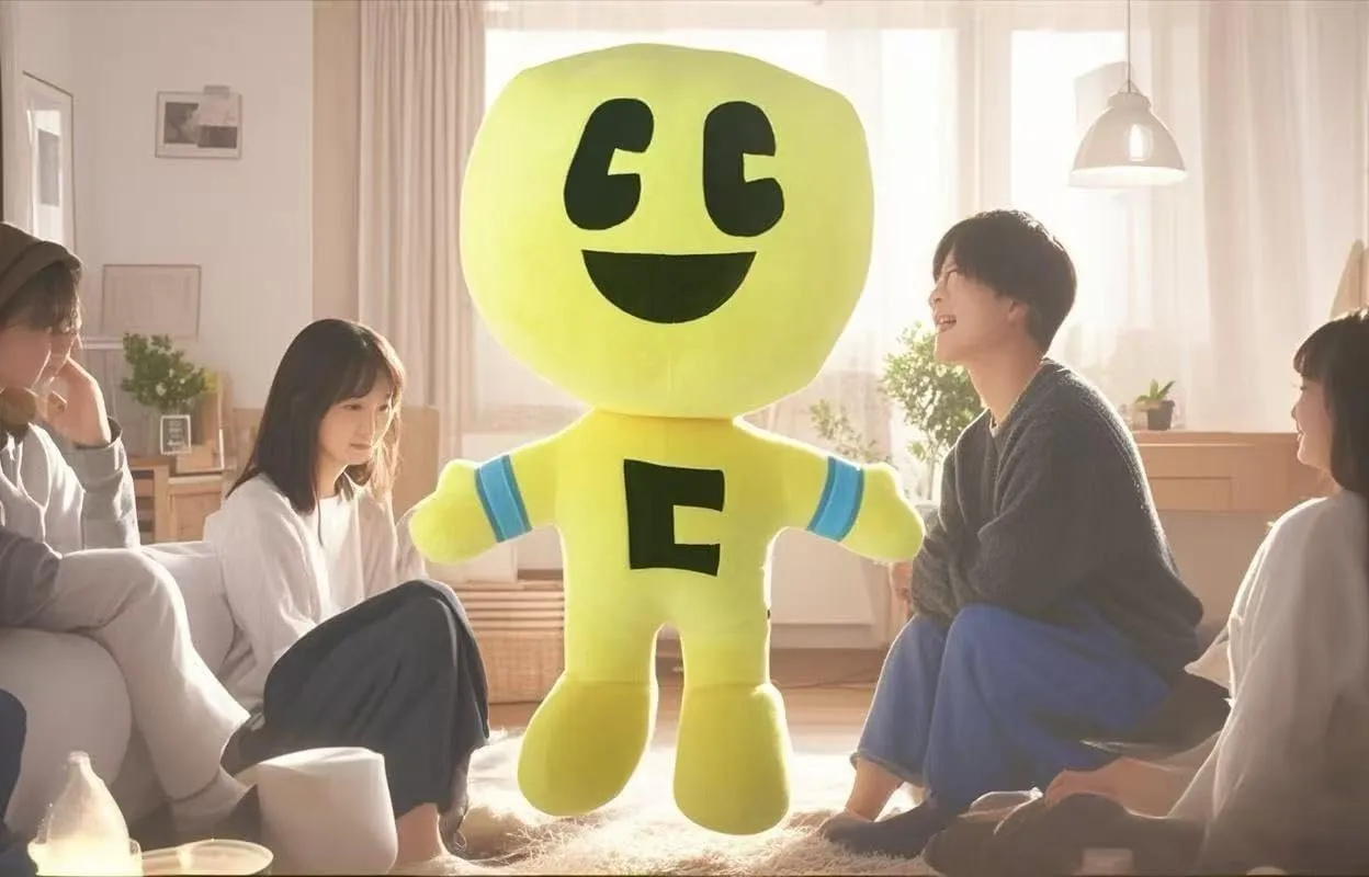 Video Game Character Plush Toy, Plush Animal Soft Plush Toy Cute Hug Pillow, 3D Smiley Design, Favorite Gift for Boys and Girls (Yellow)