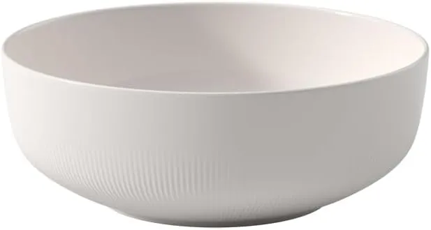 Villeroy & Boch Afina Gourmet Medium Serving Bowl, Premium Porcelain, Made in Germany, Dishwasher and Microwave Safe, 9.5 x 9.5x 3.5 in, Stackable, White