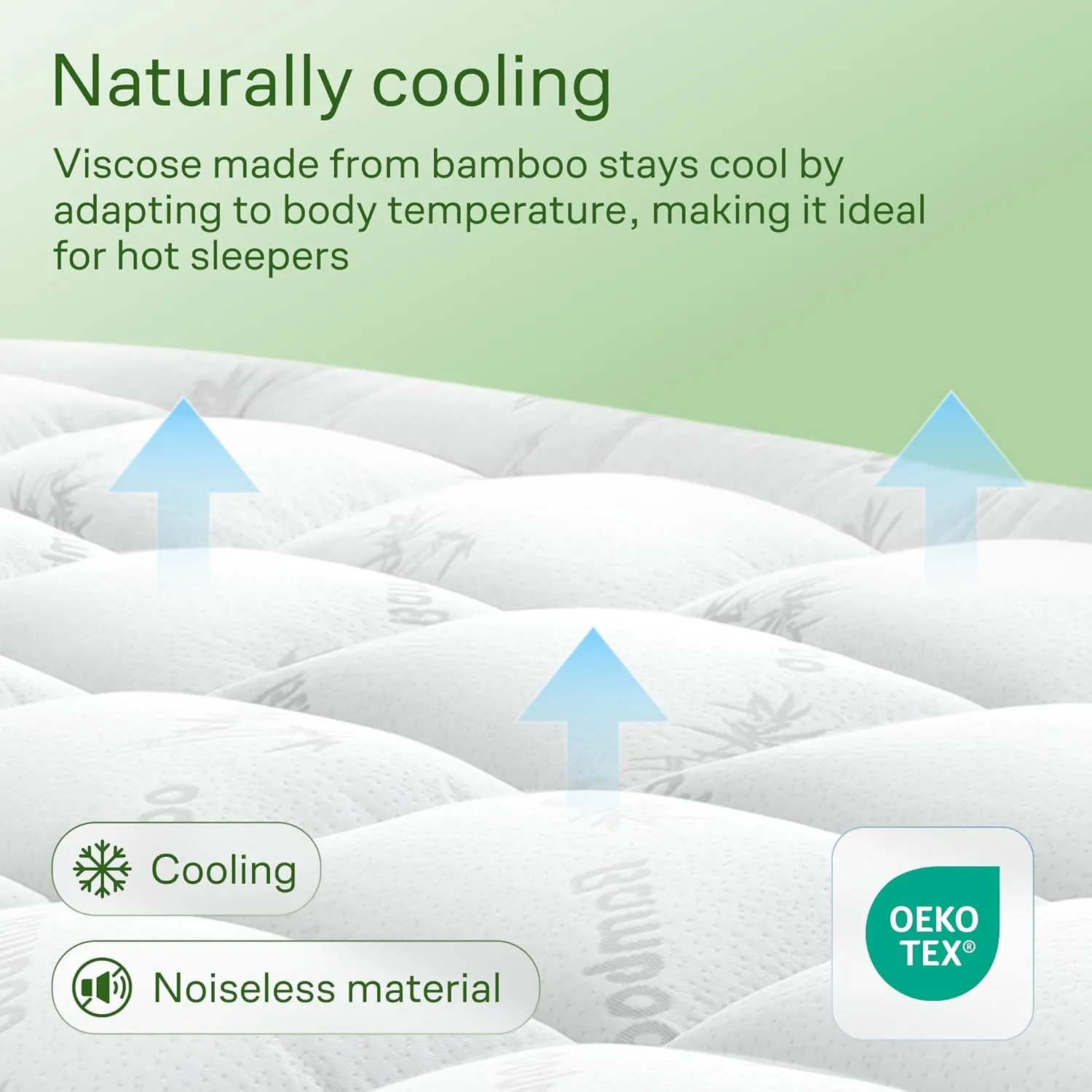 Viscose Made from Bamboo Twin Mattress Topper - Thick Cooling Breathable Pillow Top Mattress Pad for Back Pain Relief - Deep Pocket Topper Fits 8-20 Inches Mattress, White