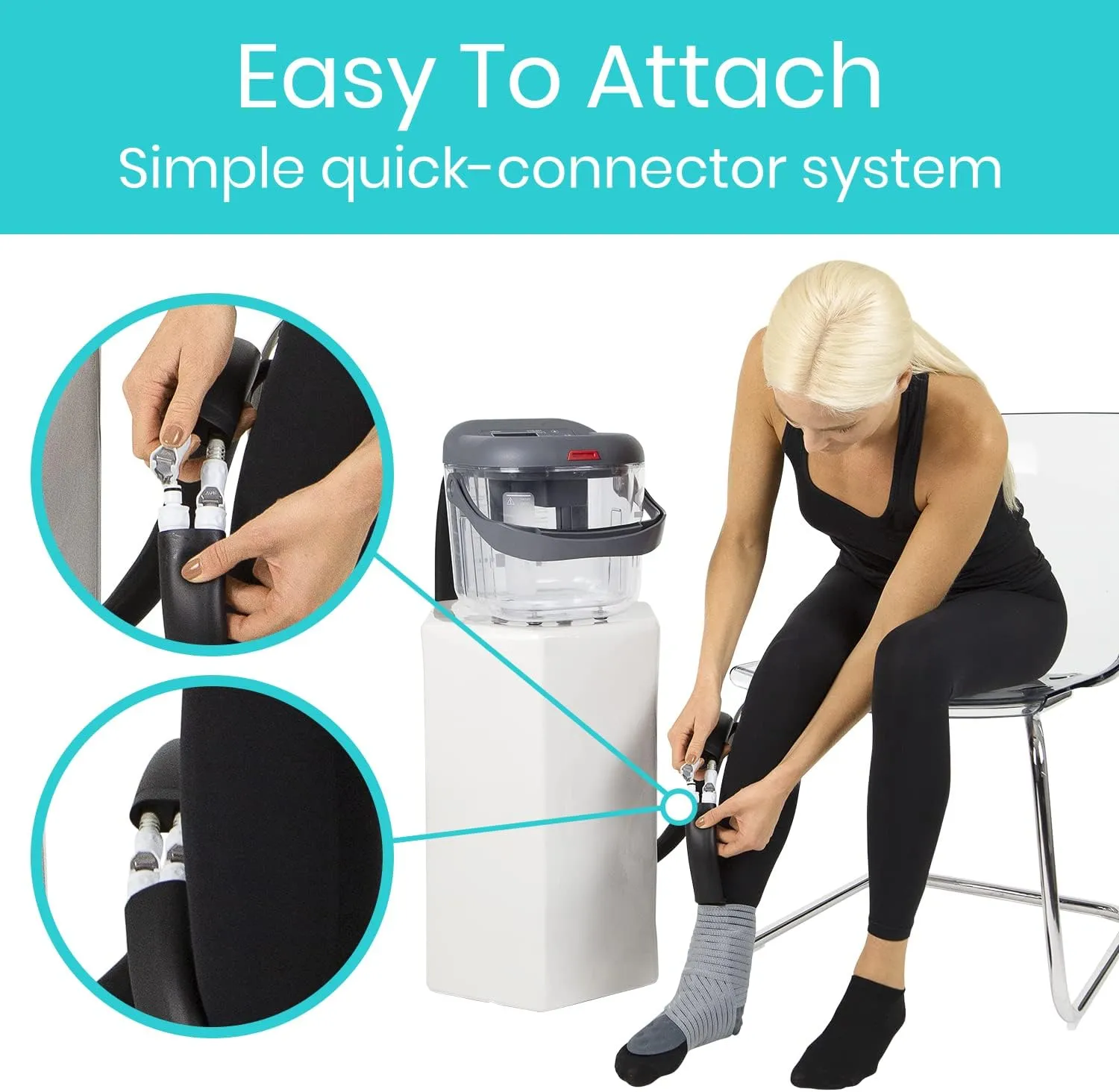 Vive Cold Therapy Machine Replacement Pads for Ankle - Flexible Ergonomic Reusable Padding for Ice Cold Therapy - Pain Relief System - Ankle Adjustable Device Accessory to Reduce Swelling (Pads Only)
