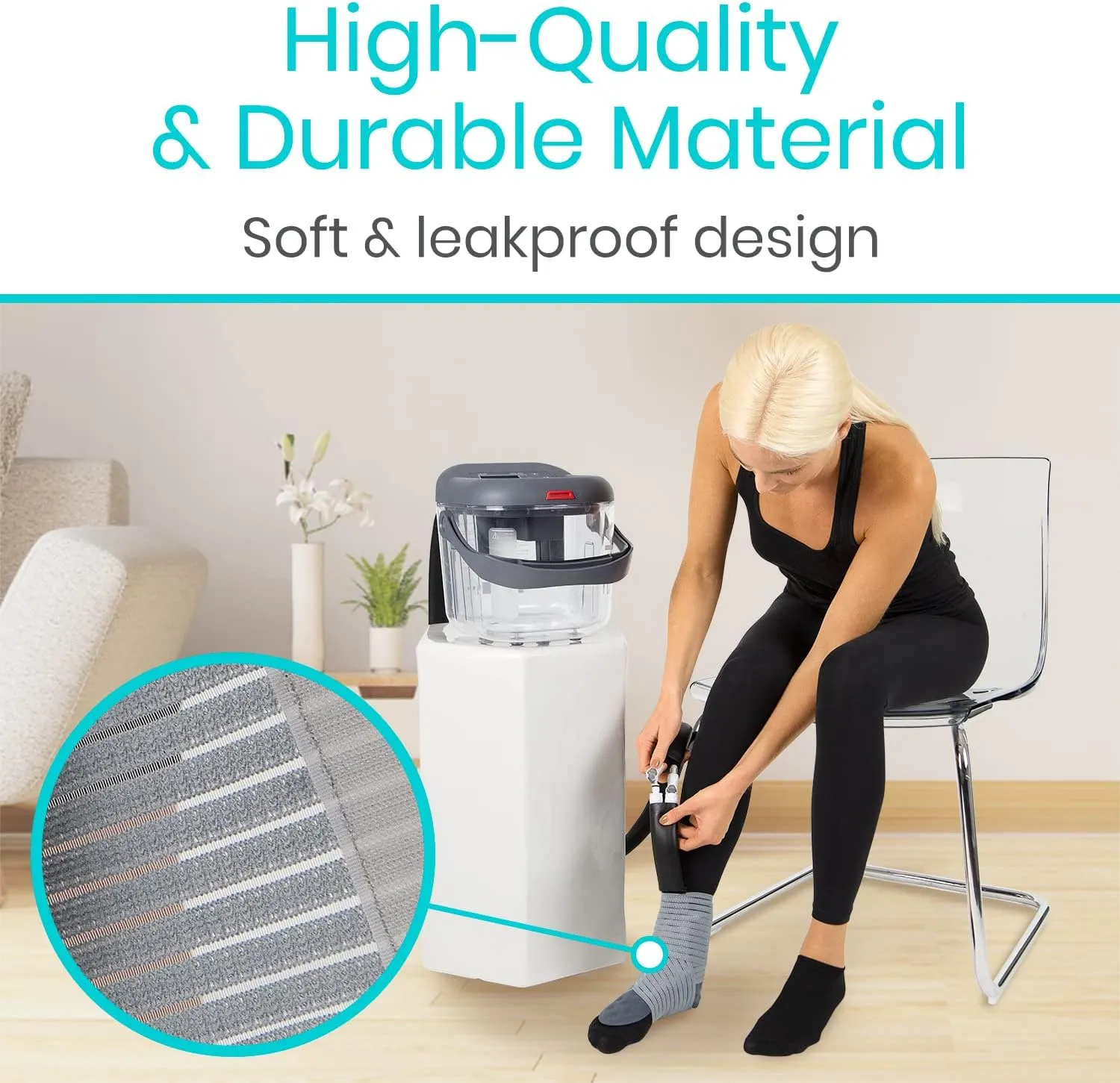 Vive Cold Therapy Machine Replacement Pads for Ankle - Flexible Ergonomic Reusable Padding for Ice Cold Therapy - Pain Relief System - Ankle Adjustable Device Accessory to Reduce Swelling (Pads Only)
