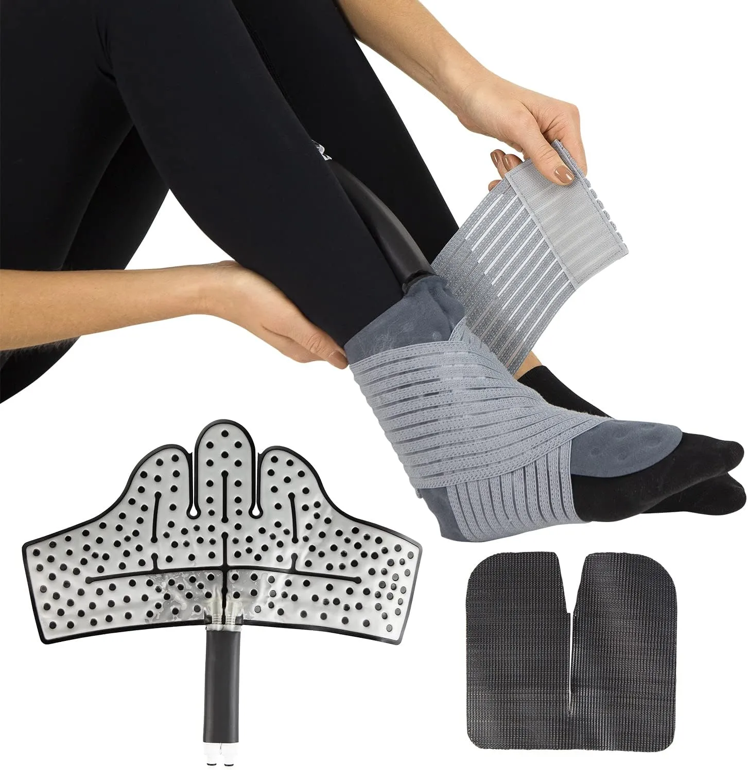 Vive Cold Therapy Machine Replacement Pads for Ankle - Flexible Ergonomic Reusable Padding for Ice Cold Therapy - Pain Relief System - Ankle Adjustable Device Accessory to Reduce Swelling (Pads Only)