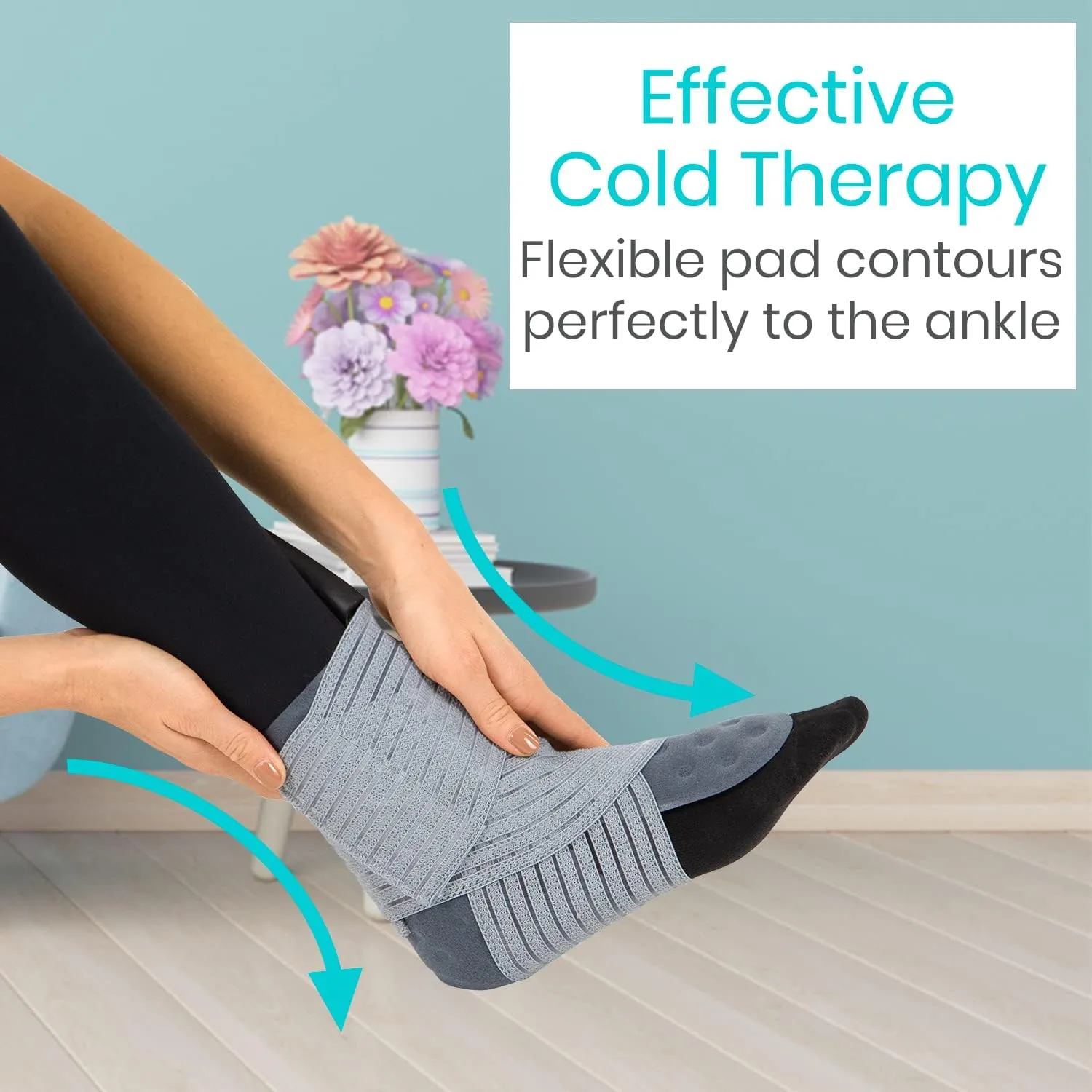 Vive Cold Therapy Machine Replacement Pads for Ankle - Flexible Ergonomic Reusable Padding for Ice Cold Therapy - Pain Relief System - Ankle Adjustable Device Accessory to Reduce Swelling (Pads Only)