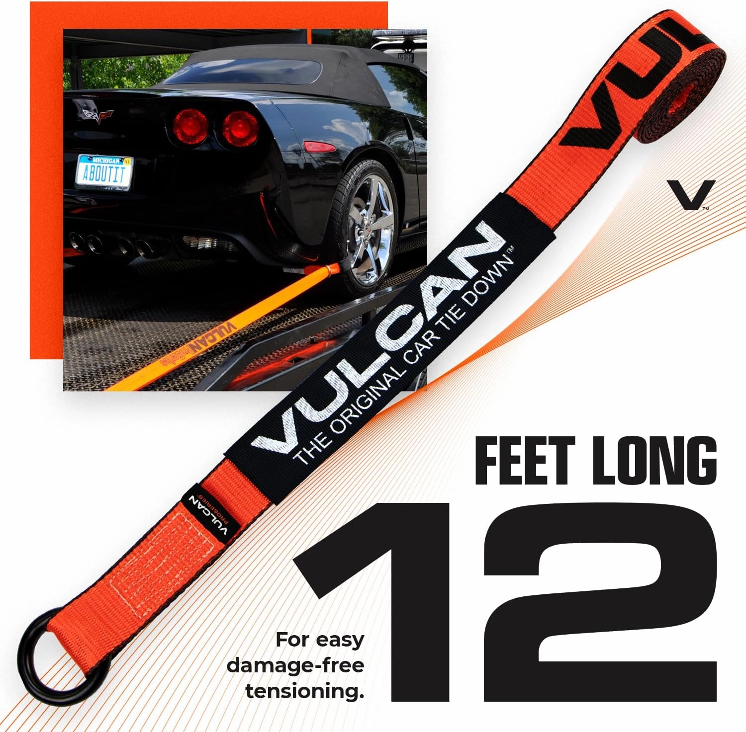 VULCAN Wheel Tie Down Kit with Snap Hook Ratchets - 4 Pack - PROSeries - 3,300 Pound Safe Working Load