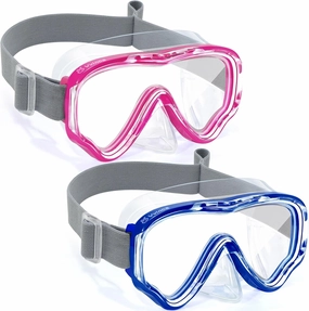 Vvinca Kids-Goggles with Nose Cover, Diving Mask Elastic Fabric Strap Anti Fog Anti Shattered Lens for Kids Swim Goggles 3-14