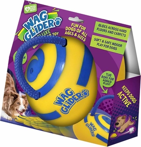 Wag Glider Deluxe–The Sliding Gliding Dog Toy That Keeps Your Dog Happy, Healthy & Safe! Comes with a Built in Squeaker & Rope Attached. Safe for Indoor Play, Great for Medium & Large Dogs of All Ages