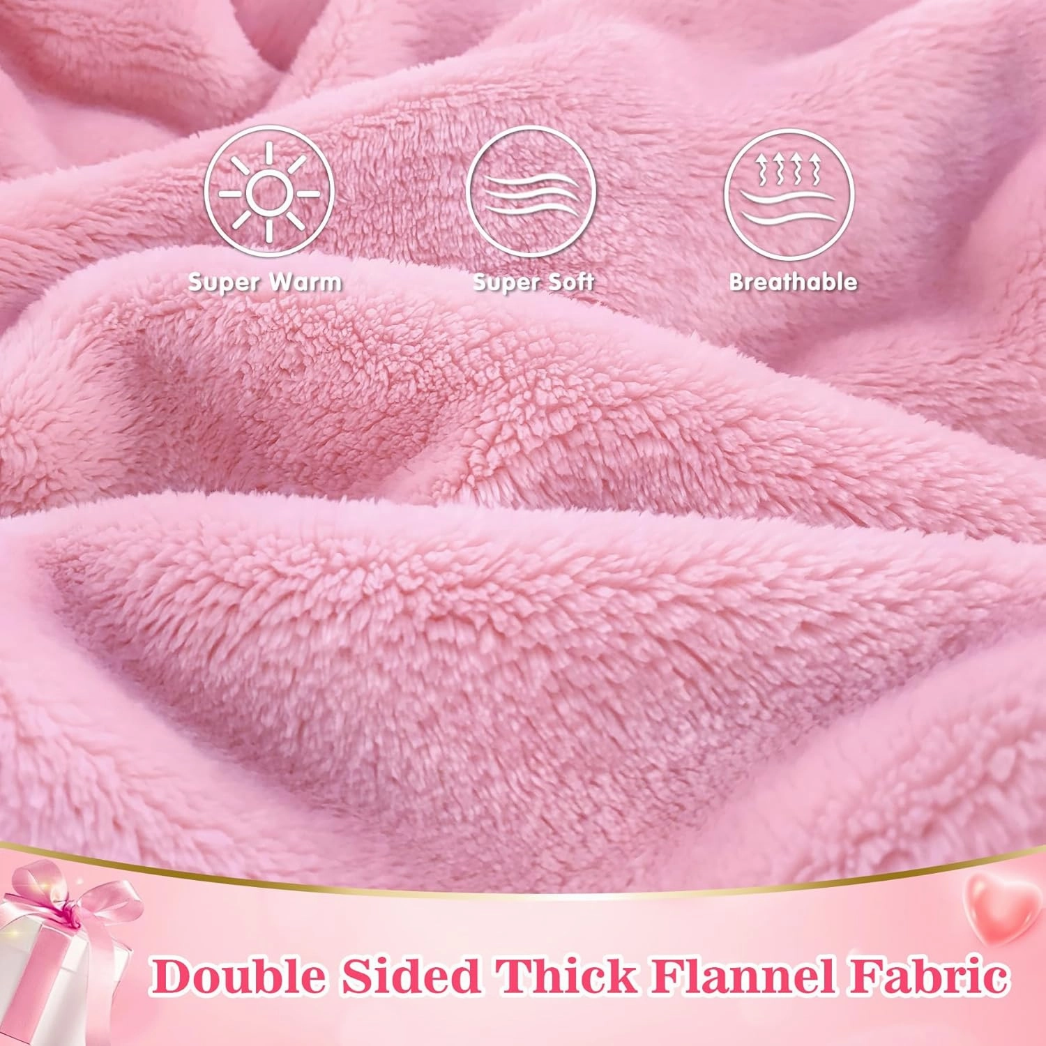 Waitu Wearable Blanket Sweatshirt Gifts for Women and Men, Warm and Cozy Giant Blanket Hoodie, Thick Flannel Blanket with Sleeves - Bright Pink