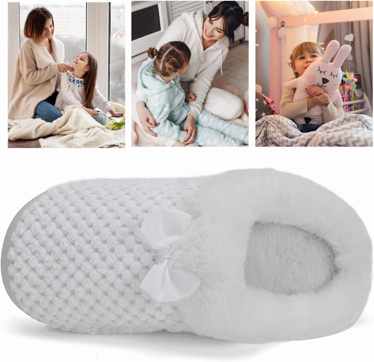 WateLves Girls Slippers Memory Foam Toddler Kids Comfort Wool-Like Plush Fleece Lined House Shoes for Indoor & Outdoor