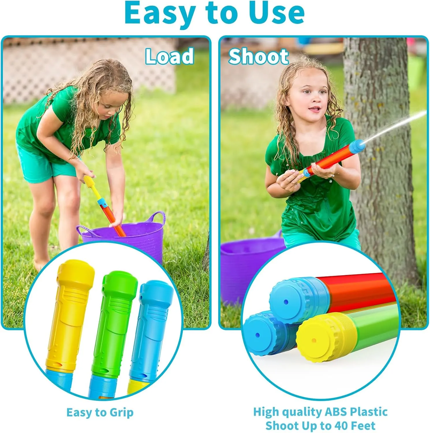 Water Gun Toy - 16.5'' Water Soaker Blaster, 18 PCS Bulk Squirt Gun Pool Toys for Kids Adults, Water Guns for Summer Outdoor Swimming Pool Beach Party Games