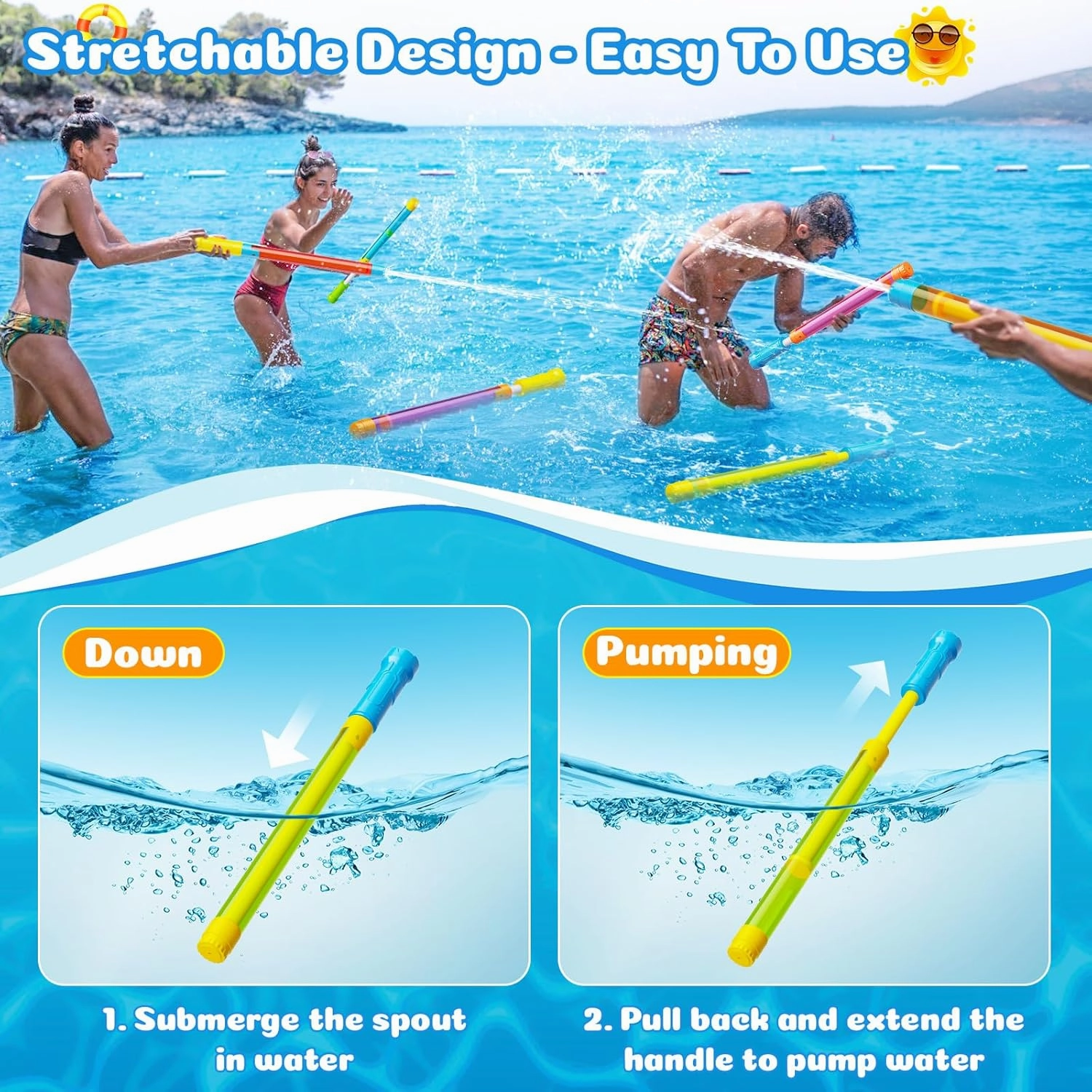 Water Gun Squirt Toys for Kids Adults: Outdoor Super Blaster Water Guns for Kids Age 3-4-5-8-12 Bulk - Fun Water Squirter Toy for Swimming Pool Beach Summer Outside Party Games（24 Pack）