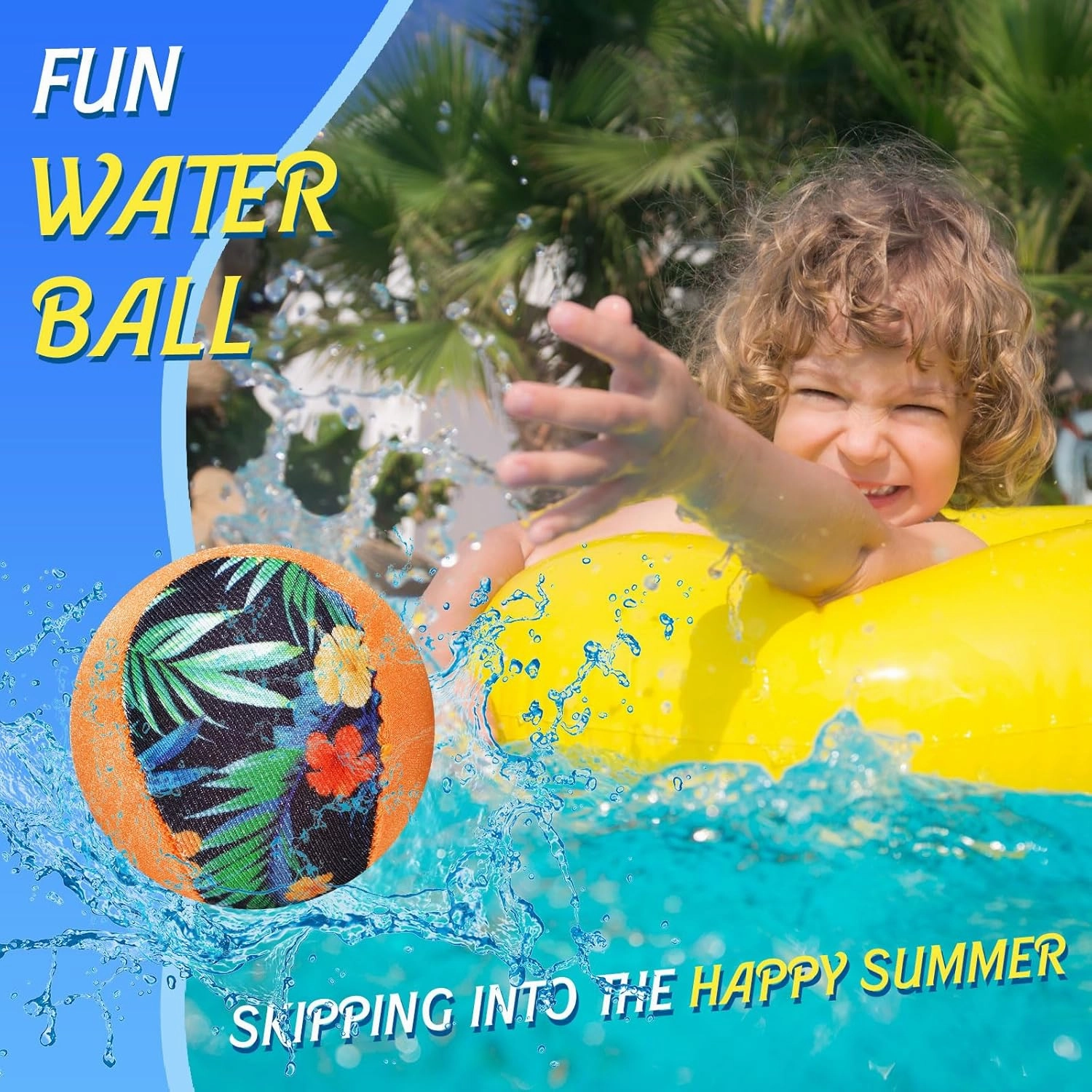 Water Skipping Ball for Children Water Grip Bouncing Ball Summer Beach Pool Toy for Adult Fun Swimming Pool Games Party Lake River Favors
