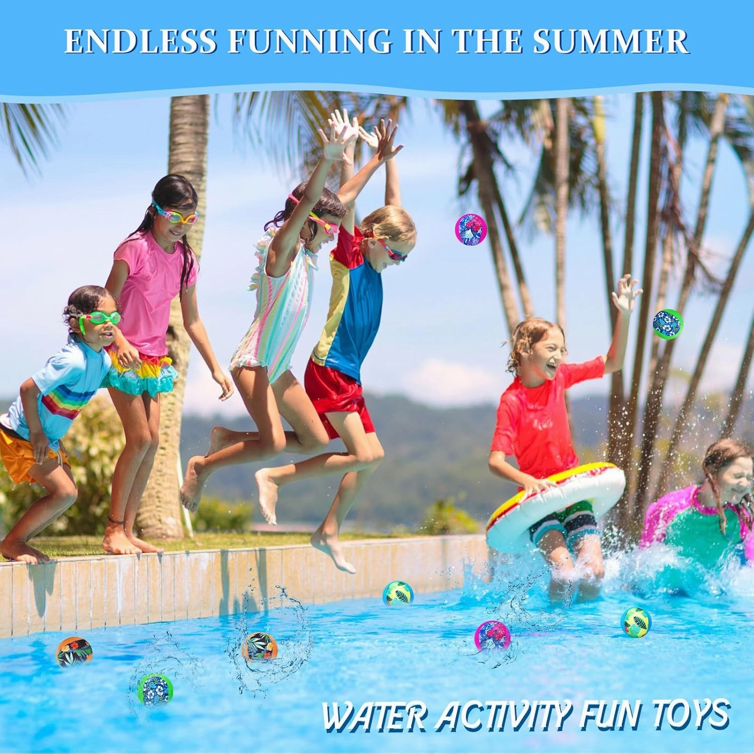 Water Skipping Ball for Children Water Grip Bouncing Ball Summer Beach Pool Toy for Adult Fun Swimming Pool Games Party Lake River Favors