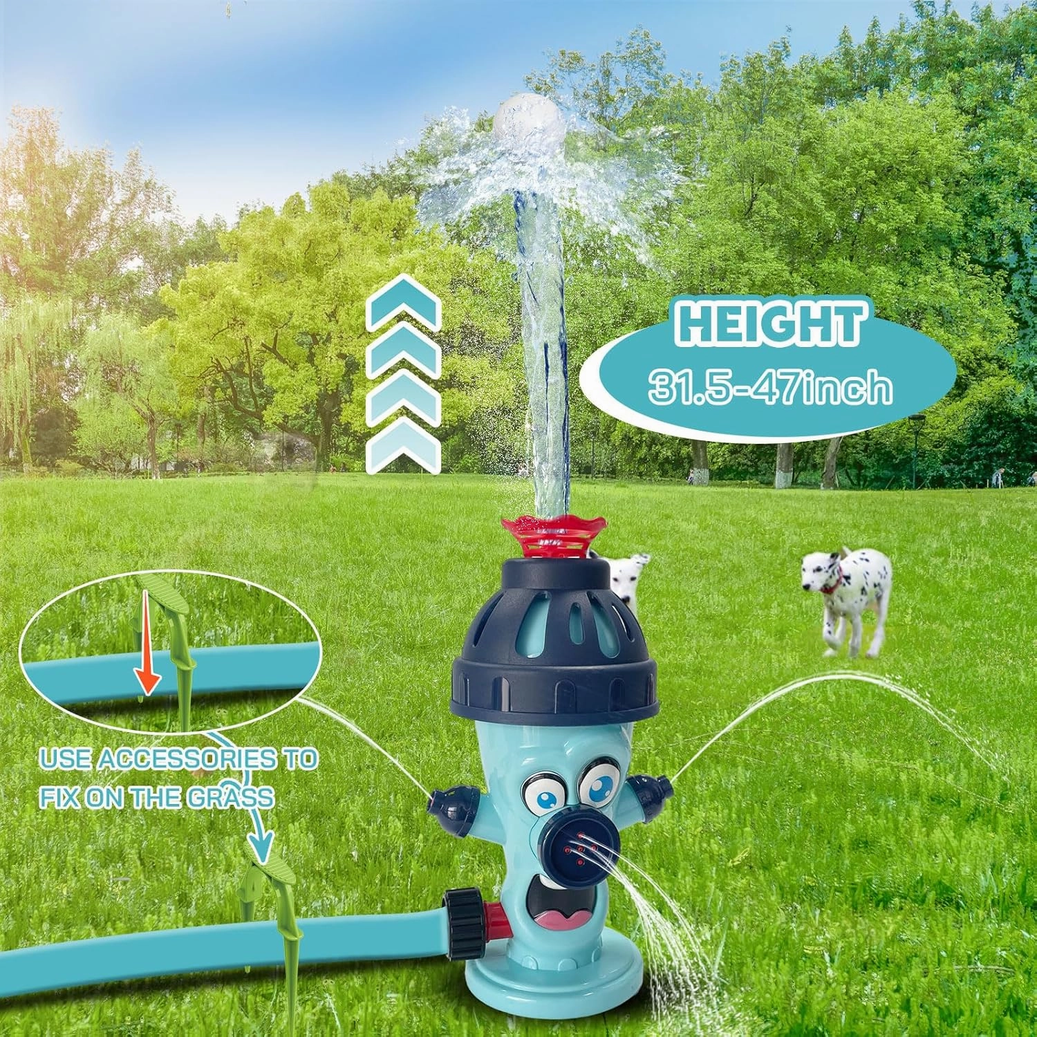 Water Sprinkler Baseball Toy,2 in 1 Outdoor Water Toys,Fun Summer Games,Kids Summer Water Play for The Backyard,Water Baseball for Kids Boys & Girls Age 3  Years