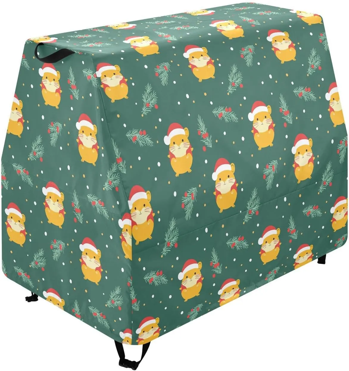 Waterproof Outdoor Table Covers Fit Splash Pad Water Table Anti-UV Waterproof Toys Cover-Cover only Christmas Animal Hamster Leaf Green