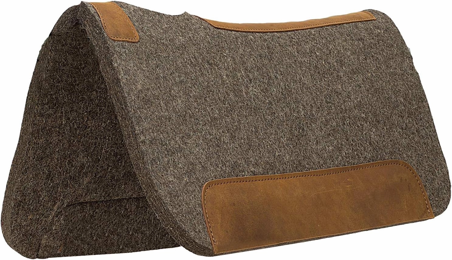 Weaver Equine 25" x 26 Pony Contoured Pure Wool Felt Horse Saddle Pad, Shock Absorbing Western Saddle Pad for Comfort Protection, ‎Black/Natural