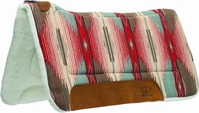 Weaver Equine 30" x 30" All Purpose Contoured Horse Saddle Pad, Shock Absorbing Protective Western Saddle Pad, Durable Equine Supplies, Red/Turquoise