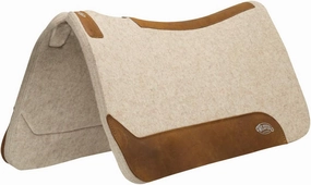 Weaver Leather Store 27" x 27" Contoured Wool Blend Felt Pony Shock Absorbing Western Saddle Pad for Protection, Durable Equine Supplies, 1 Count (Pack of 1), Tan
