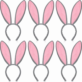 WILLBOND 6 Pieces Easter Plush Bunny Ears Cute Bunny Headband for All-age Costume Cosplay Halloween Christmas